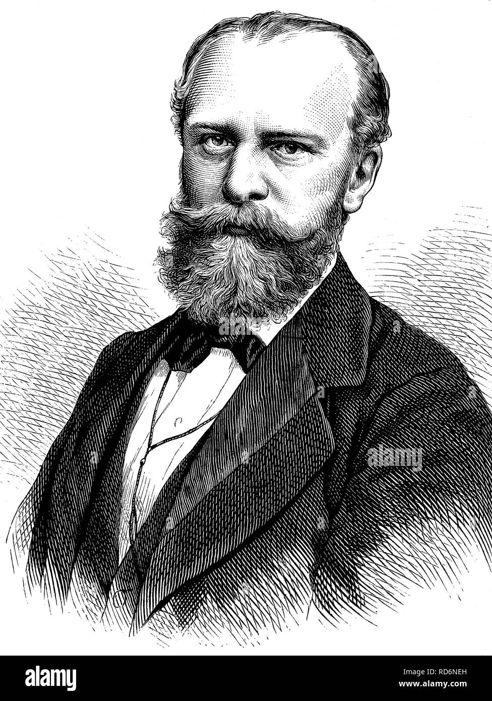 Julius Wolff, 1834-1910, Tedesco poeta e scrittore, storico illustrazione, circa 1886 Foto Stock