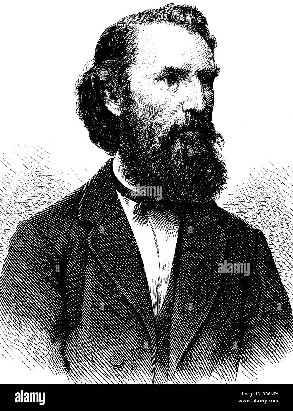 Karl Bartsch, 1832-1888, Tedesco medievalist e Altphiloge, storico illustrazione, circa 1886 Foto Stock