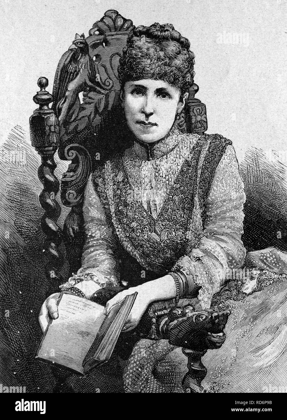 Regina consorte Maria Cristina d'Austria, noto anche come Maria Cristina Désirée Henriette Felicitas Rainiera (1858-1929) Foto Stock