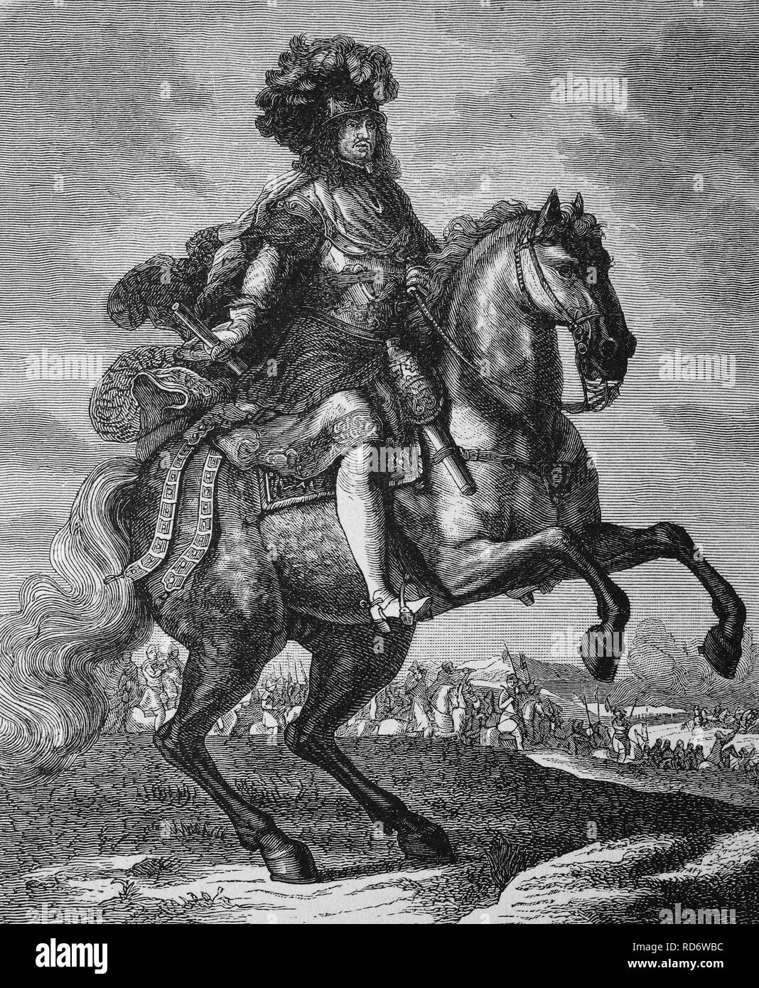 Carlo X Gustavo di Svezia, 1622 - 1660, Re di Svezia, xilografia dal 1880 Foto Stock