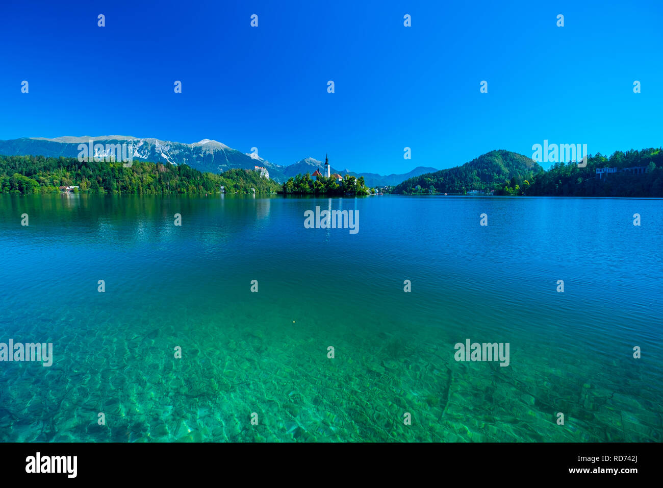 Lago di Bled, Slovenia. Foto Stock