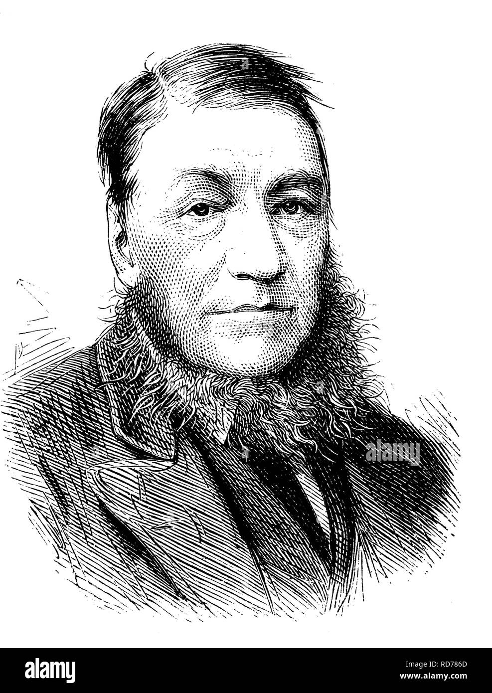 Paul Kruger, 1825-1904, Presidente della Repubblica Transvaal, storico illustrazione, circa 1886 Foto Stock
