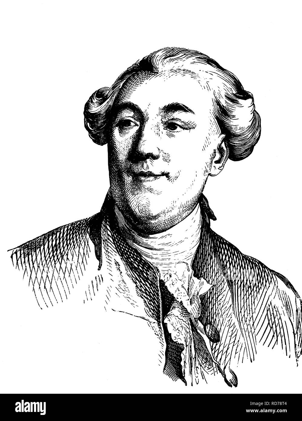 Jacques Necker, 1732 - 1804, banchiere svizzero e il ministro delle finanze sotto Luigi XVI, storico xilografia, circa 1880 Foto Stock