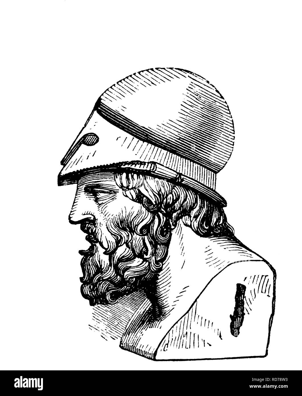 Aristides, Aristide di Atene, 550 BC - 467 BC, statista ateniese, storico xilografia, circa 1880 Foto Stock