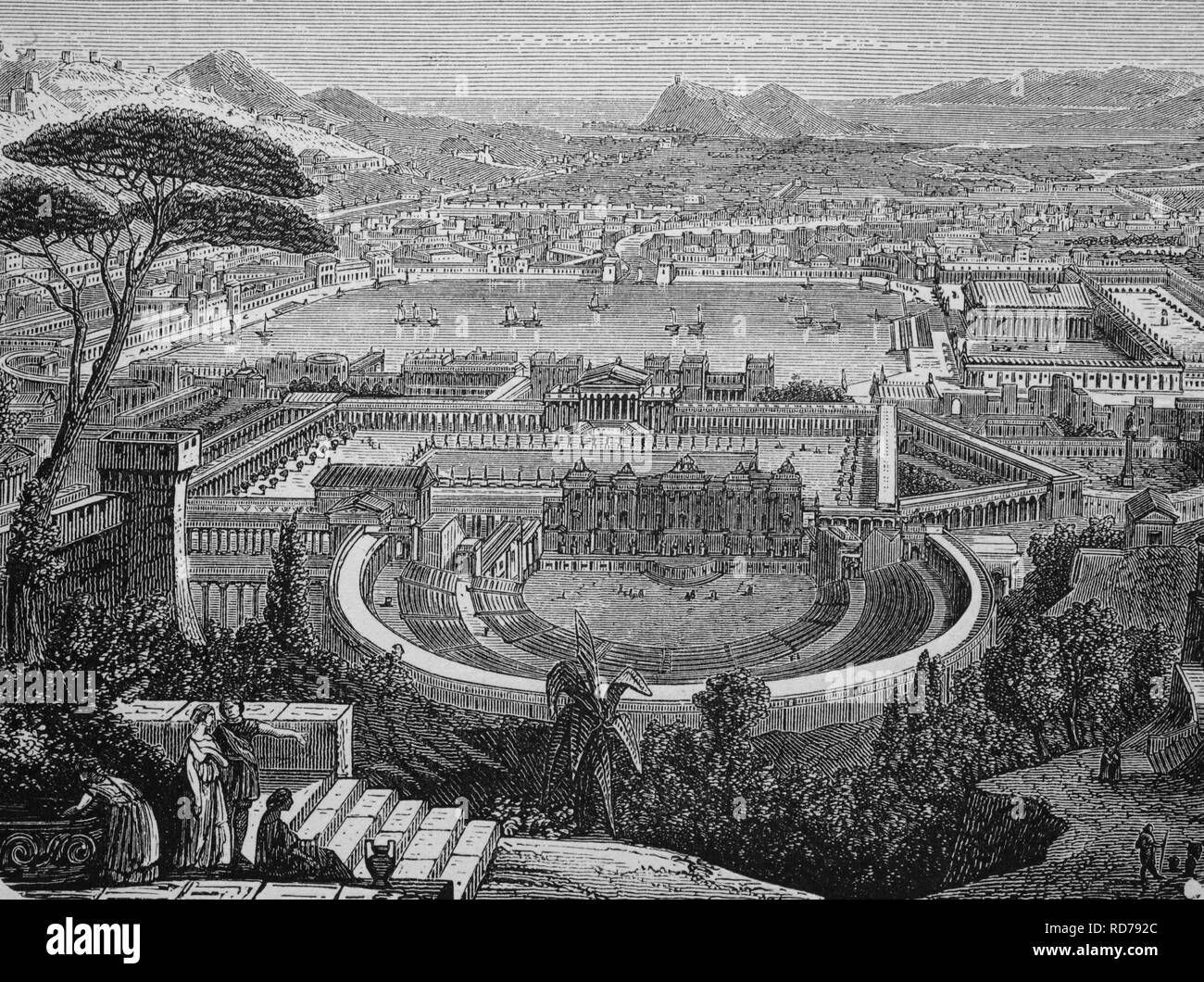 Teatro di Efesos, oggi Efeso, Turchia, storico xilografia, circa 1870 Foto Stock