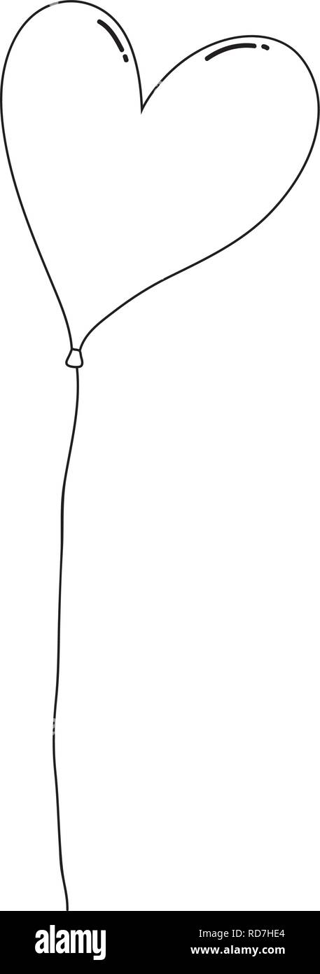A forma di cuore palloncino di partito Illustrazione Vettoriale