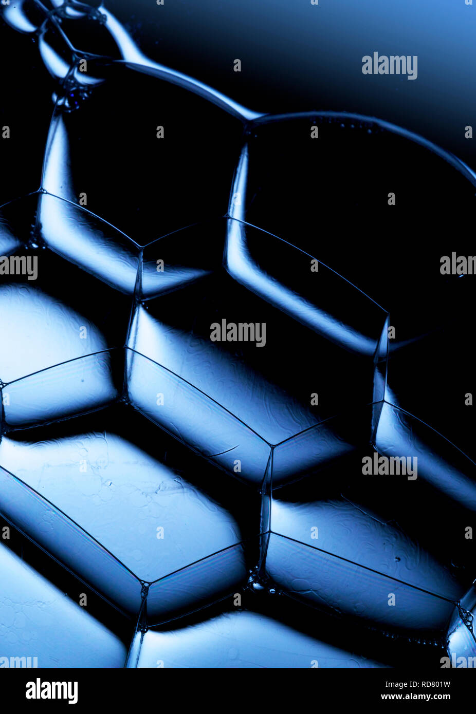 Full frame di immagine bolle esagonale Foto Stock