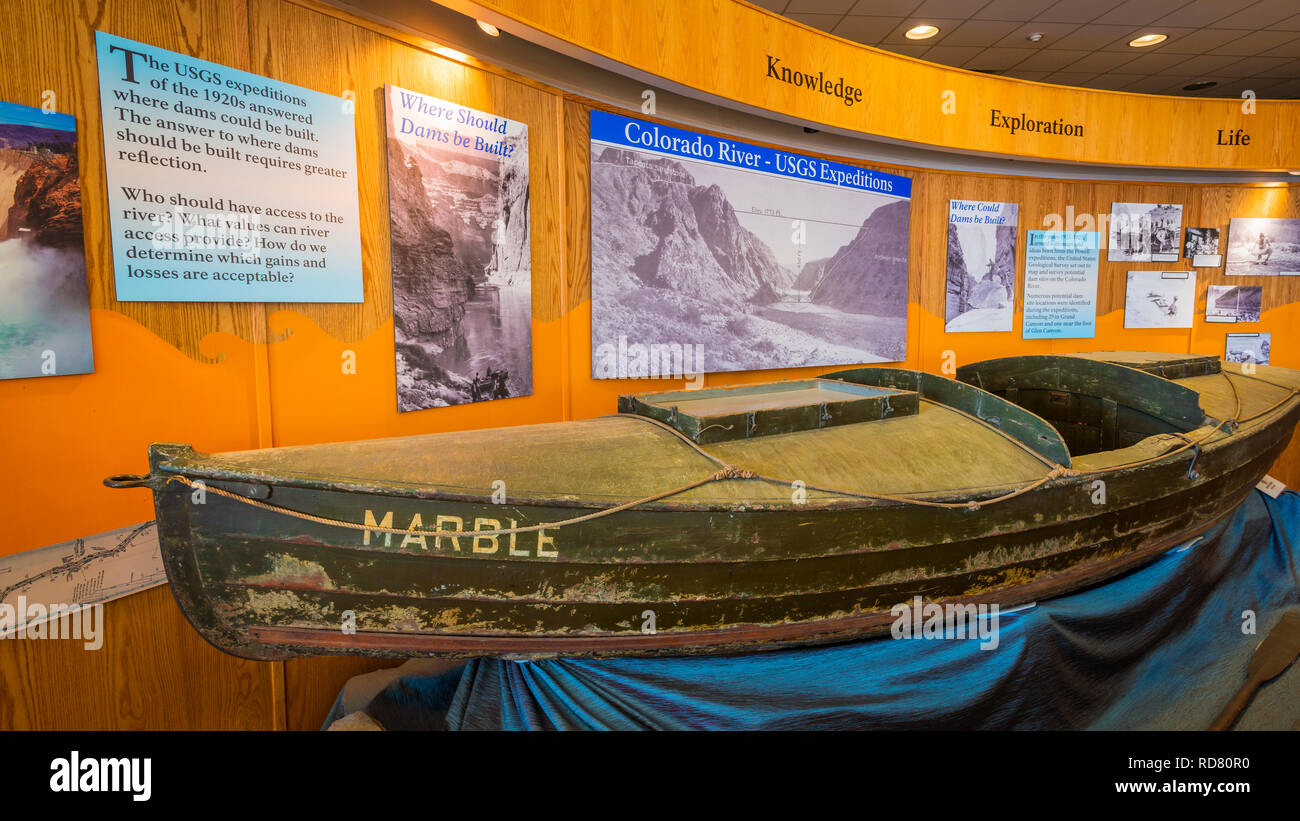 Esposizione interpretativa, Carl Hayden Centro Visitatori al Glen Canyon Dam, Glen Canyon National Recreation Area, Page Arizona USA Foto Stock