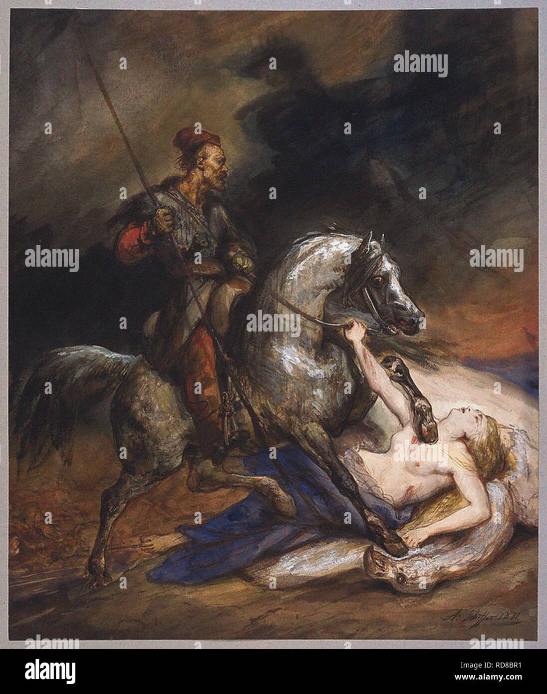 Polonia. Allegoria dell'Insurrezione di novembre. Museo: Muzeum Narodowe, Varsavia. Autore: SCHEFFER, ARY. Foto Stock