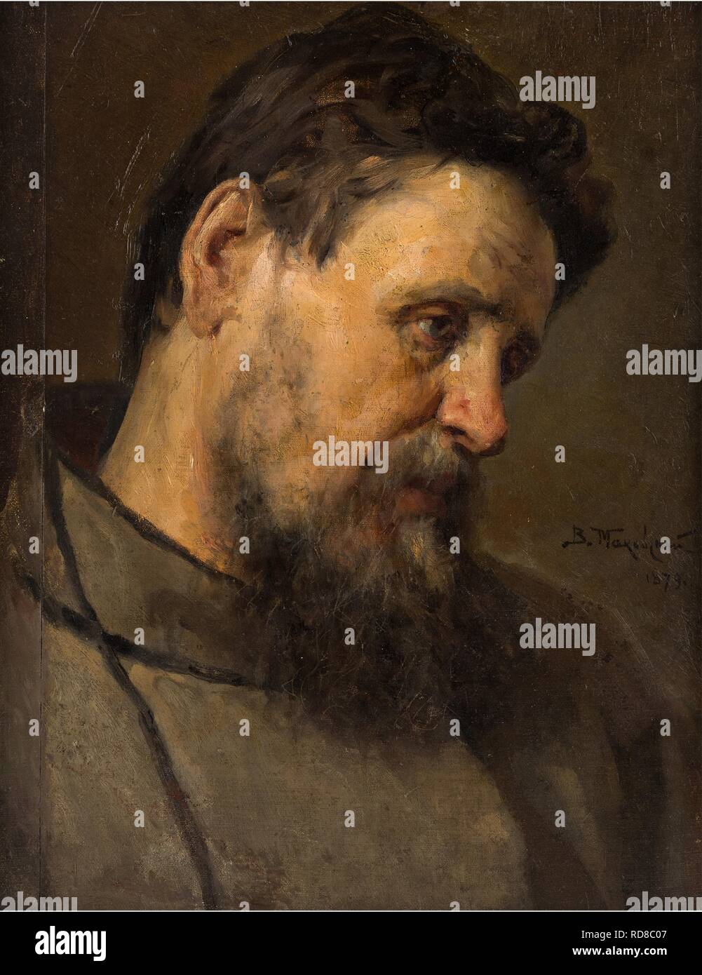 Ritratto di Alexander Konstantinovich Soloviev (1846-1879). Museo: Collezione privata. Autore: Makovsky Vladimir Yegorovich. Foto Stock