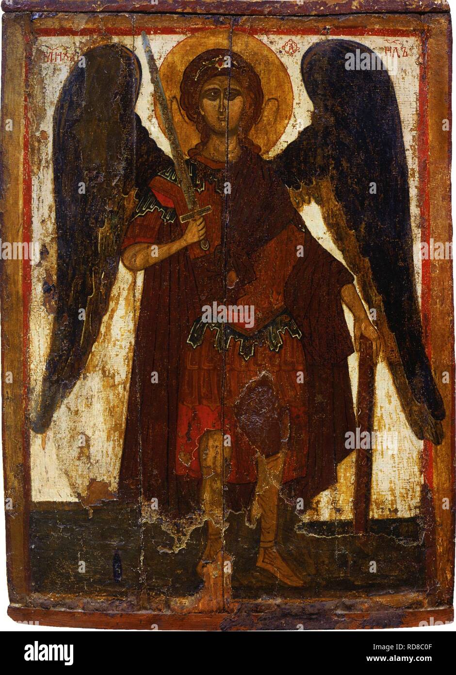 L'Arcangelo Michael. Museo: Galleria statale Tretyakov, Mosca. Autore: Icona russa. Foto Stock