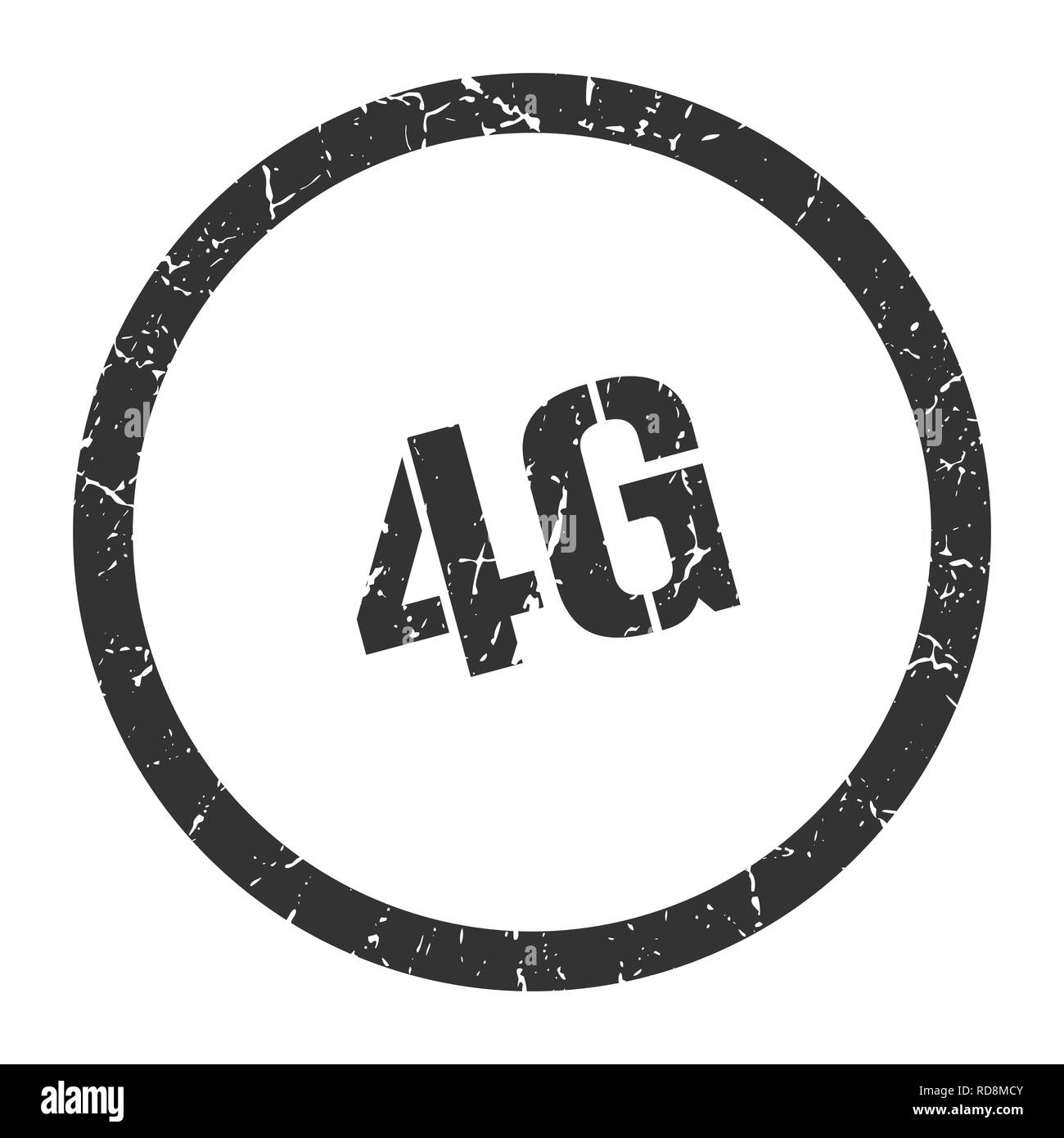 4g nero timbro rotondo Illustrazione Vettoriale