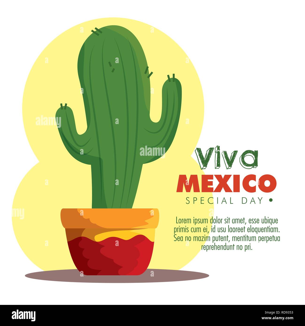 Impianto di cactus al tradizionale evento del Messico Illustrazione Vettoriale