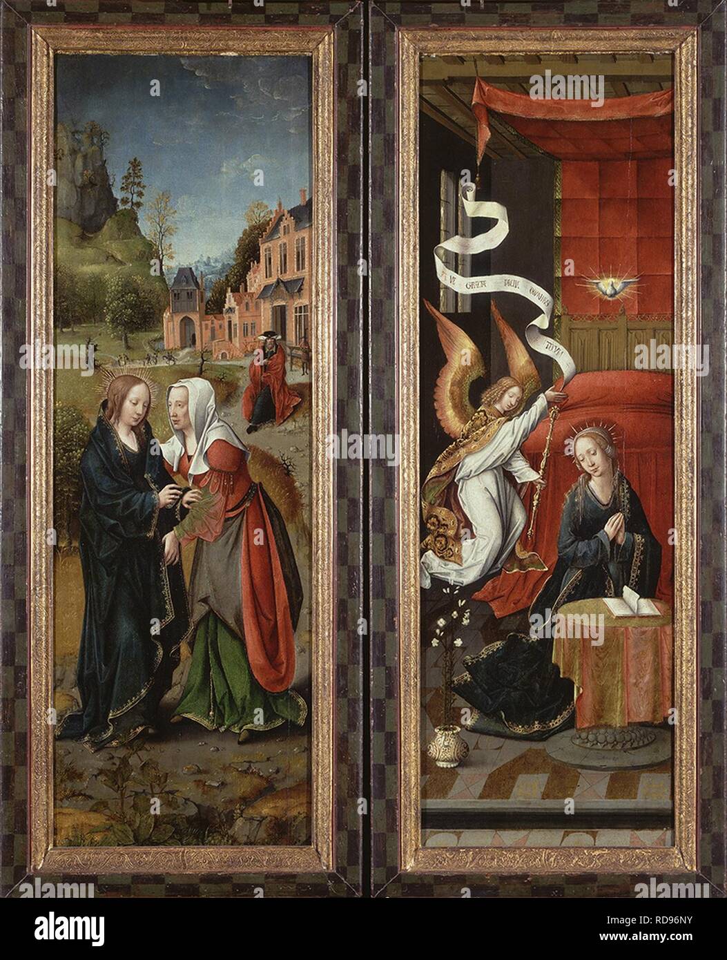 En Annunciatie Visitatie, circa 1501 - circa 1525, Groeninge Foto Stock