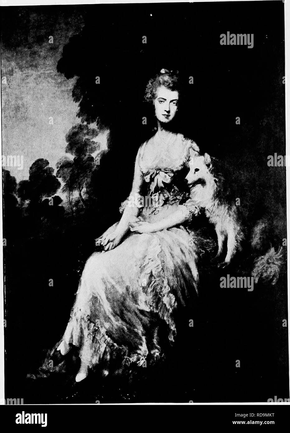 . Il nuovo libro del cane; una completa storia naturale della British i cani e i loro parenti stranieri, con capitoli su diritto, allevamento, kennel gestione e trattamento veterinario. I cani. 424 IL NUOVO LIBRO DEL CANE. MRS. ROBINSON ("Perdita") con un Pomerania dal PAINTINQ da T. GAINSBOROUGH, R.A., in Wallace Collection. Così poco era la razza apprezzato che un noto scrittore sui cani ha iniziato un articolo sulla Pomerania con le parole " la Pomerania è certamente uno dei meno interessanti i cani in esistenza e conseguen- temente i suoi sostenitori sono pochi e distanti betwe Foto Stock