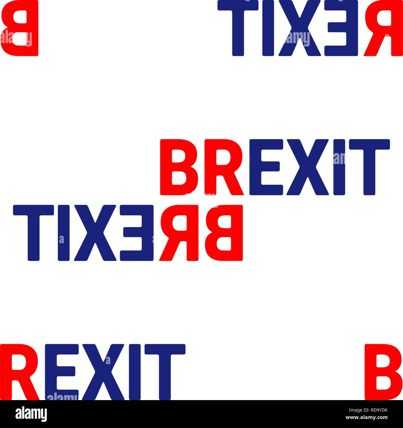 Concetto Brexit segno isolato di testo. Regno Unito uscire dall'Europa immagine relativa. Brexit processo politico. Referendum tema Pattern senza giunture Illustrazione Vettoriale
