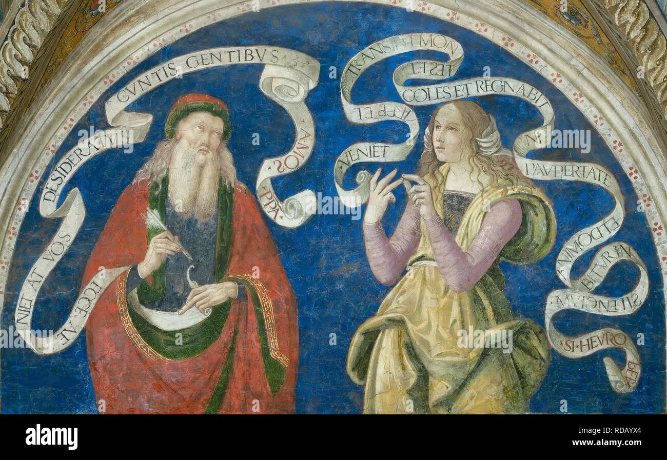 Il profeta Amos e la Sibilla europea. Museo: Palazzo Apostolico Vaticano. Autore: Pinturicchio, Bernardino, Officina del. Foto Stock