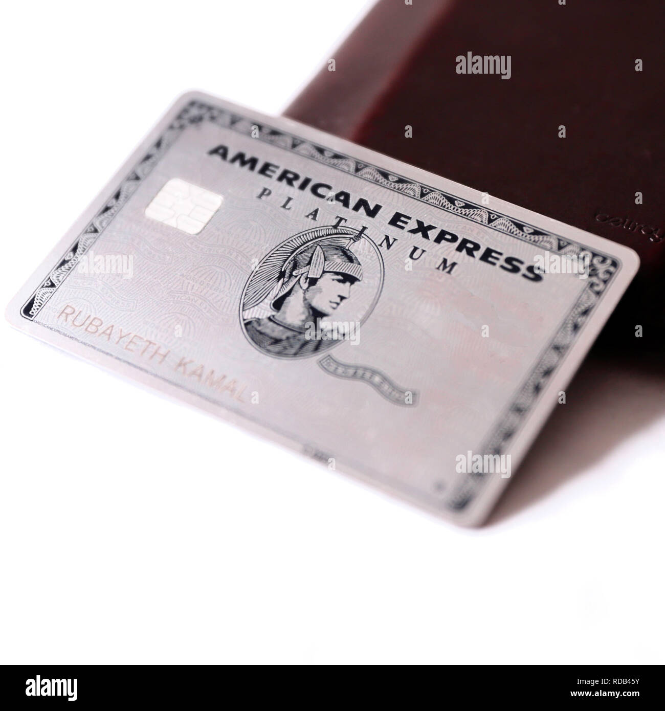 Argento Platino American express card Foto Stock