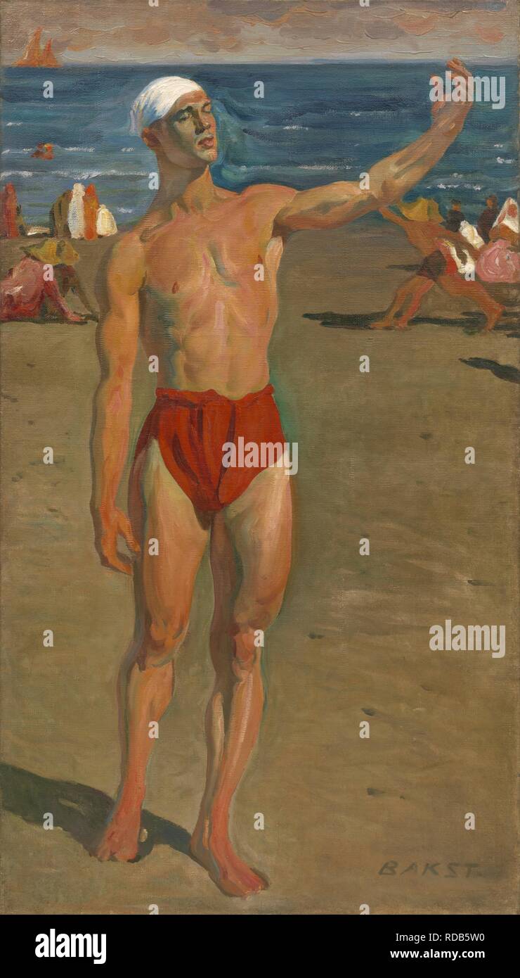 Vaslav Nijinsky sul Lido. Museo: © Museo di Arte Moderna di New York. Autore: Bakst, Leon. Foto Stock