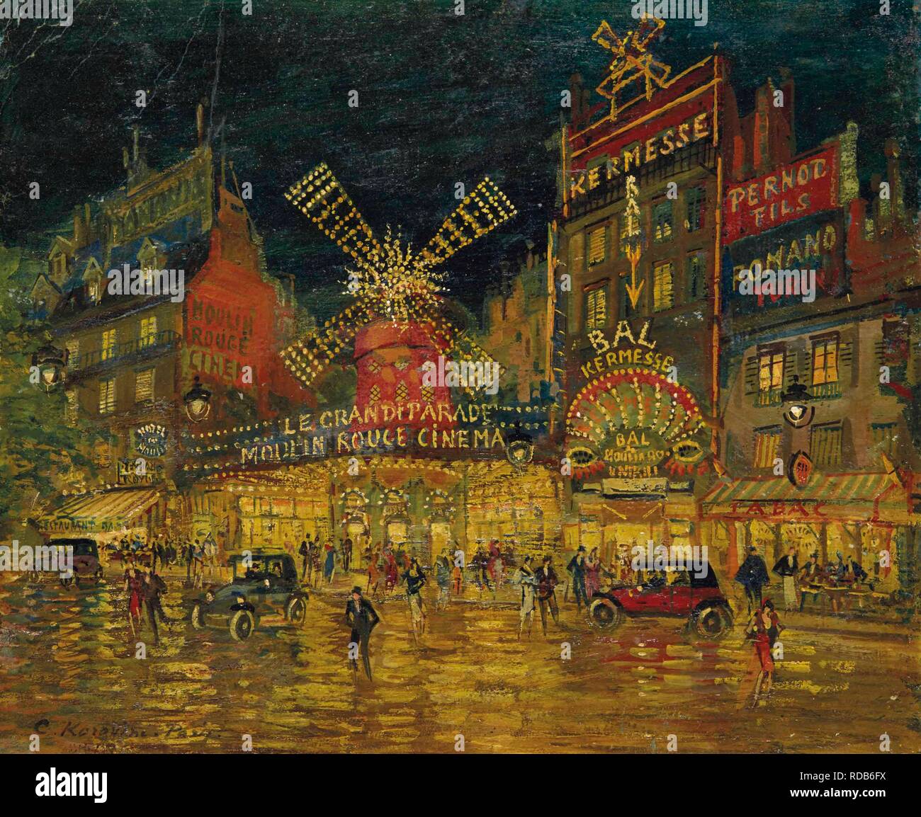 Moulin Rouge, Parigi. Museo: Collezione privata. Autore: Korovin, Konstantin Alexeyevich. Foto Stock