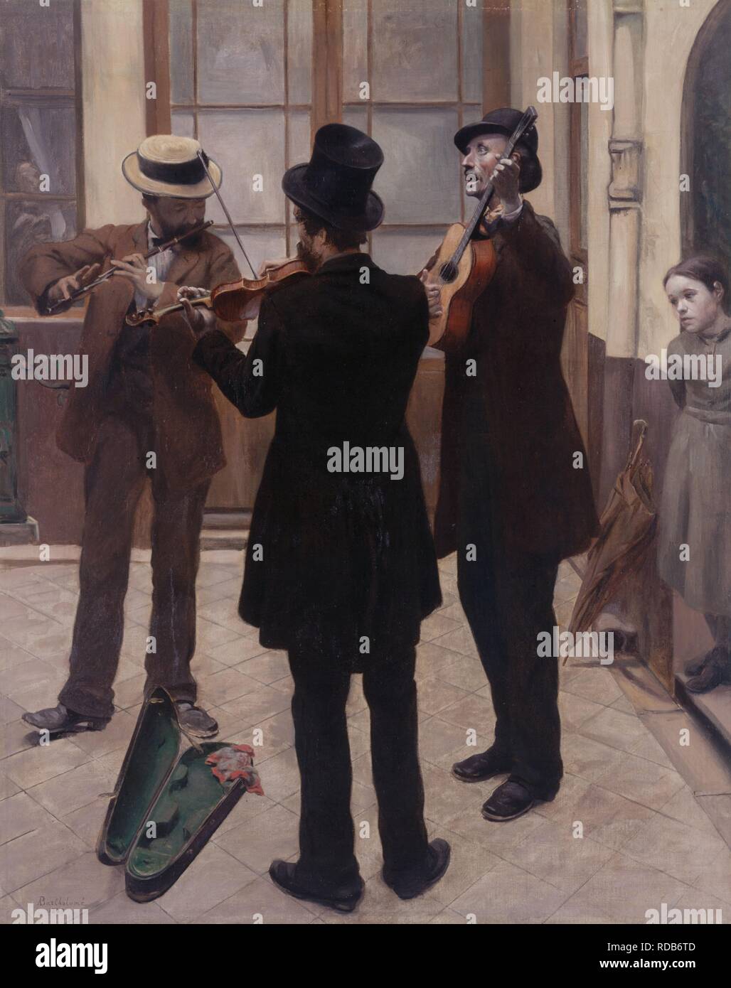 Les Musiciens (musicisti in un cortile). Museo: Petit Palais, il Musée des Beaux-Arts de la Ville de Paris. Autore: BARTHOLOME ALBERT. Foto Stock