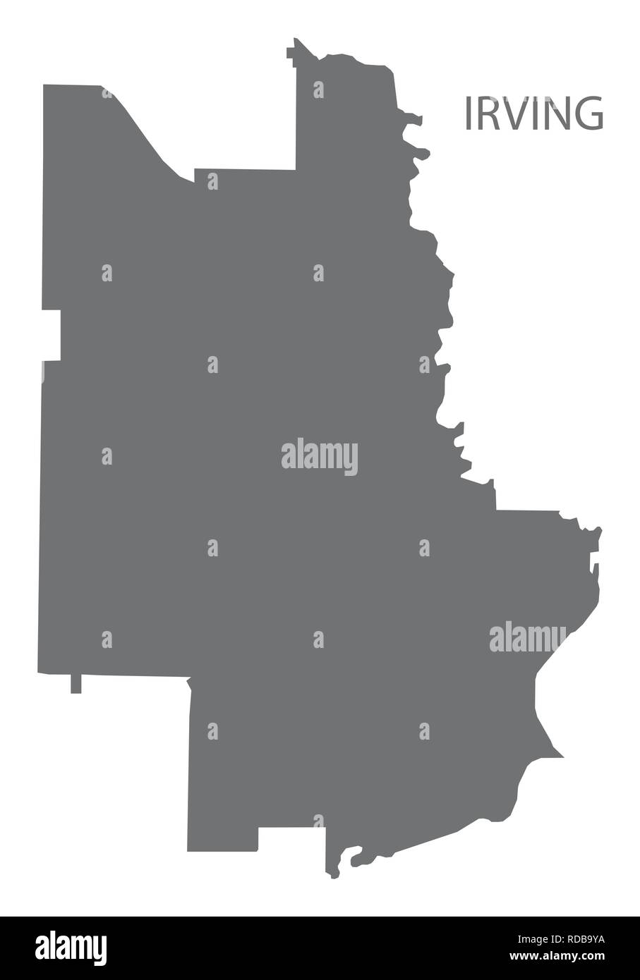 Irving Texas city mappa illustrazione grigio silhouette Illustrazione Vettoriale