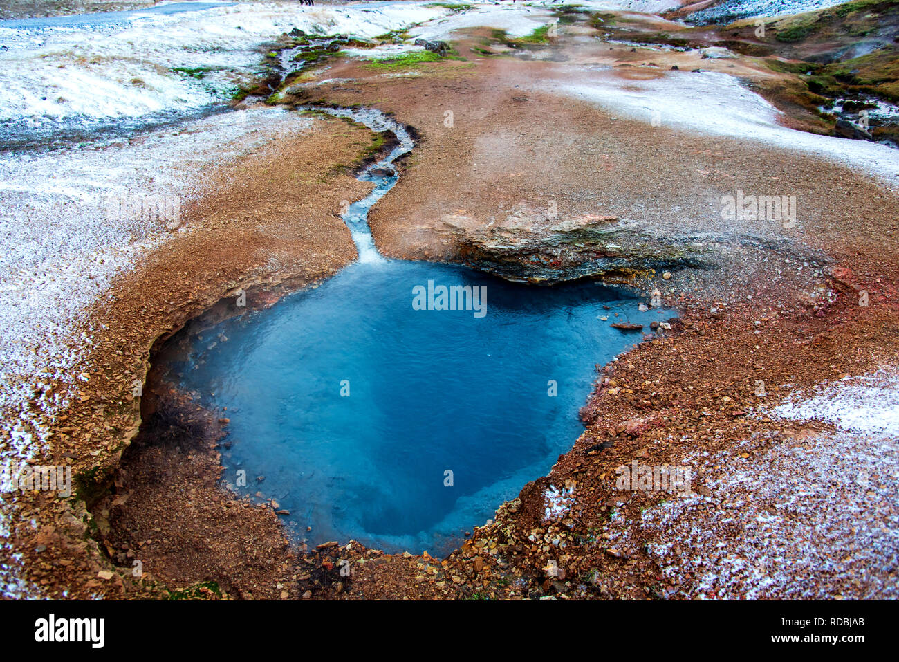 Termico acqua calda molle vicine Reykjadalur in Islanda Foto Stock