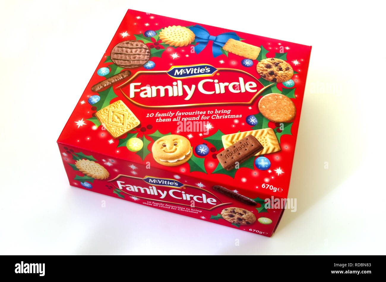 Scatola di McVities Family Circle biscotti natalizi Foto Stock