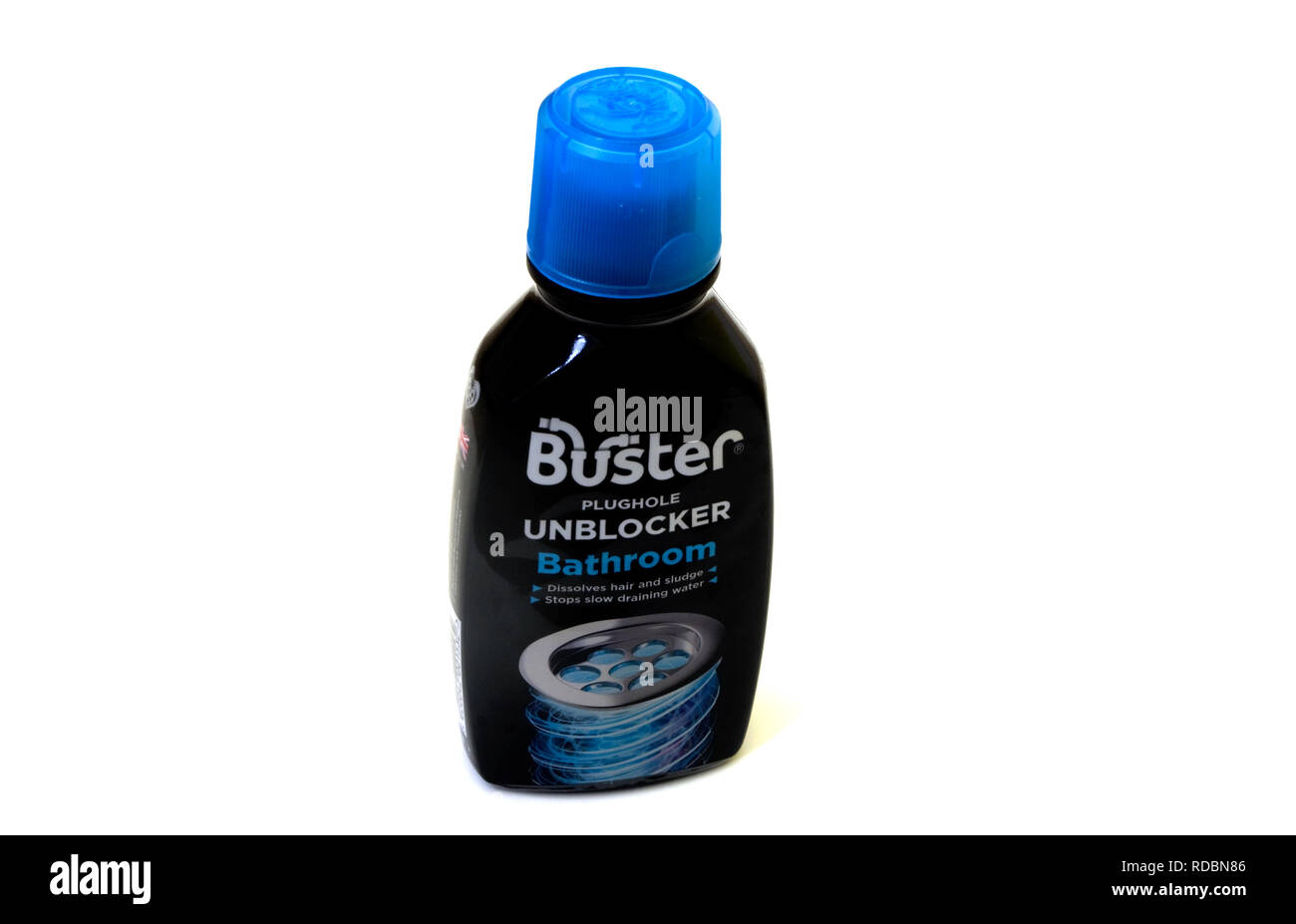 Bottiglia di Buster scarico Unblocker per stanze da bagno chimico Foto Stock