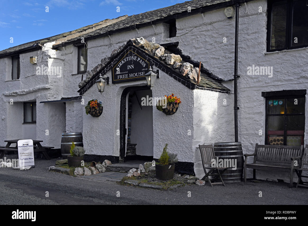 Kirkstone Pass Inn. Parco Nazionale del Distretto dei Laghi, Cumbria, England, Regno Unito, Europa. Foto Stock