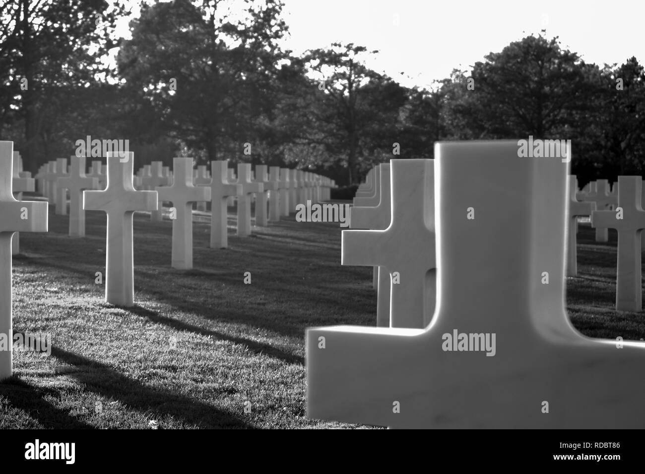 La Normandia American Cimitero e memoriale, Colleville-sur-Mer, Normandia, Francia Foto Stock