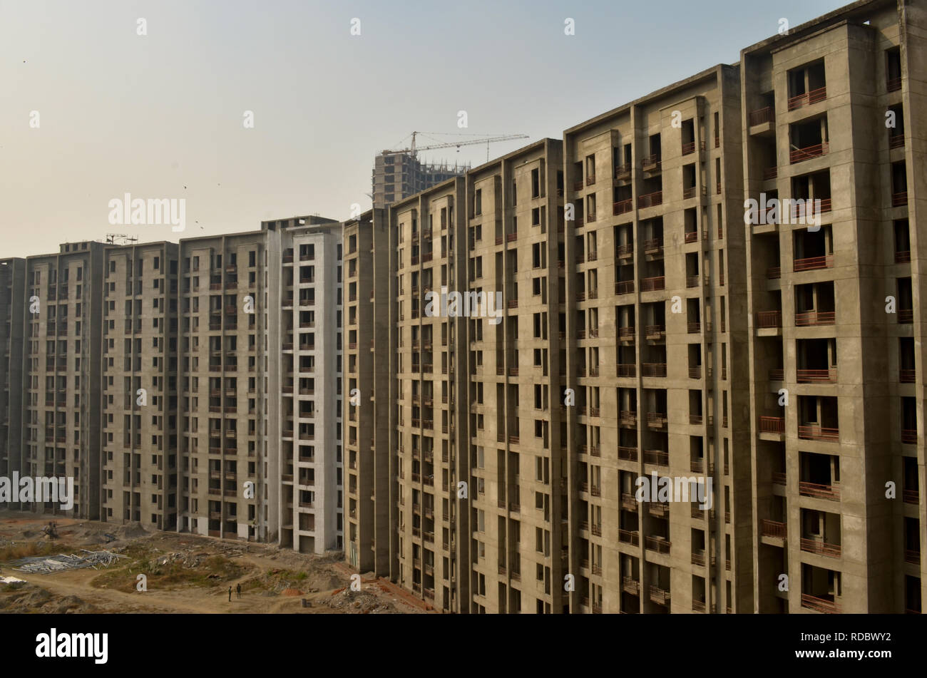 In costruzione multipiano edificio residenziale complesso in Delhi, Navi Mumbai, Jaipur, Pune, Calcutta, Mumbai, Gurgaon, maggiore Noida, Bangalore Foto Stock
