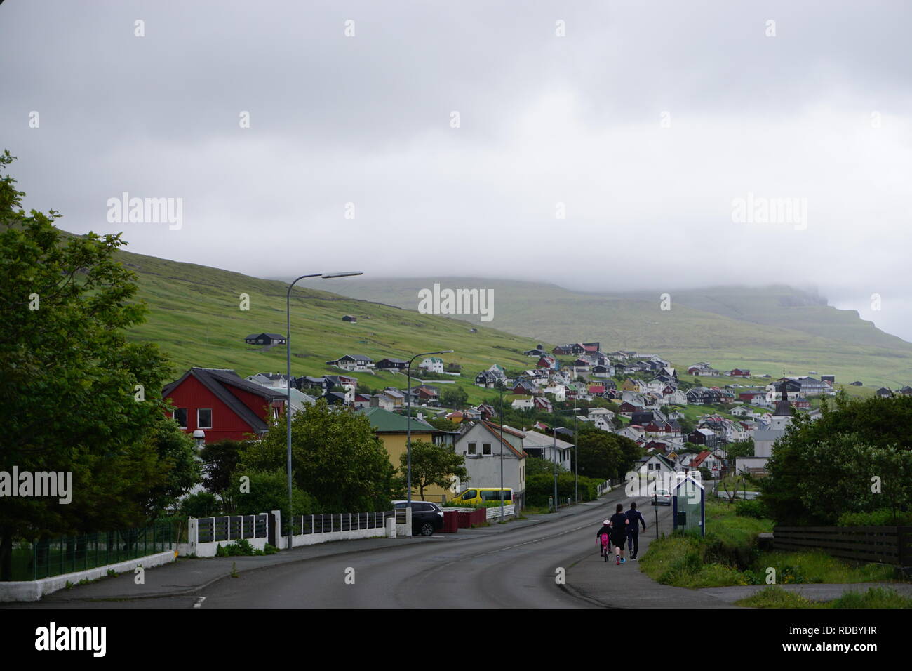 Strada di Torshavn, Isole Faerøer Foto Stock
