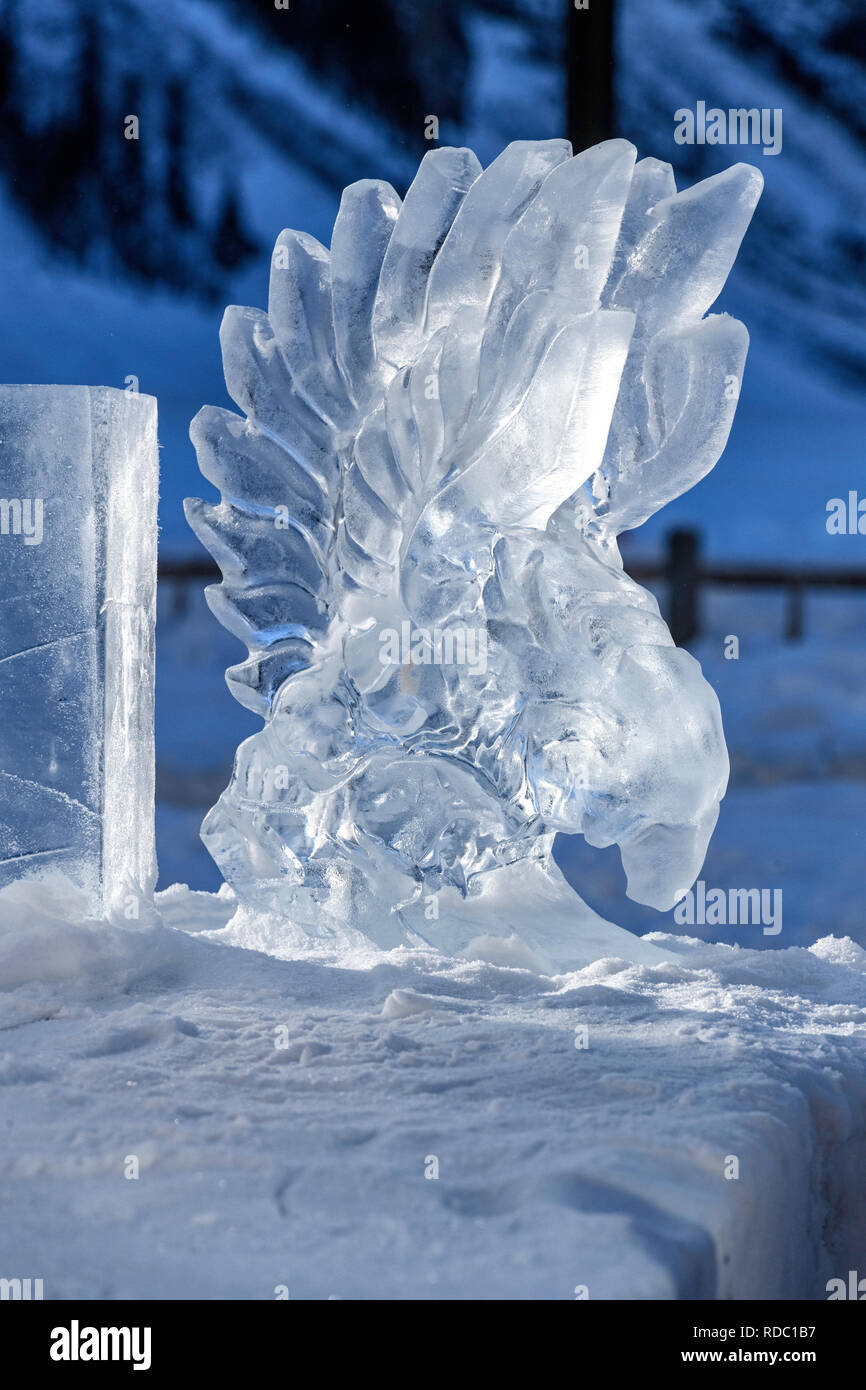 Il Lago Louise Ice Magic Festival nel Parco Nazionale di Banff, Alberta Canada Foto Stock