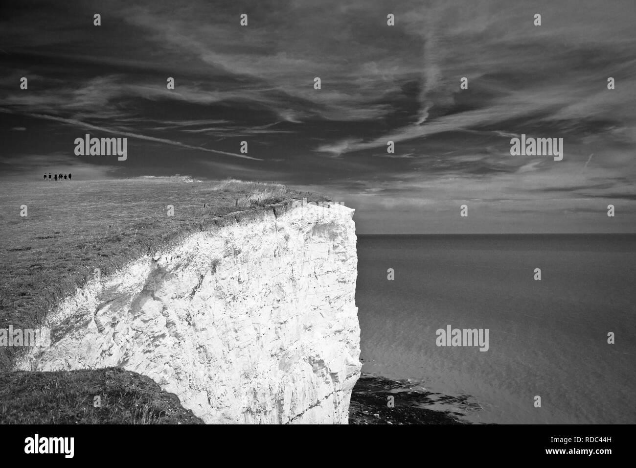 Le sette sorelle è una serie di chalk cliffs dal canale inglese. Essi fanno parte del South Downs in East Sussex. Foto Stock