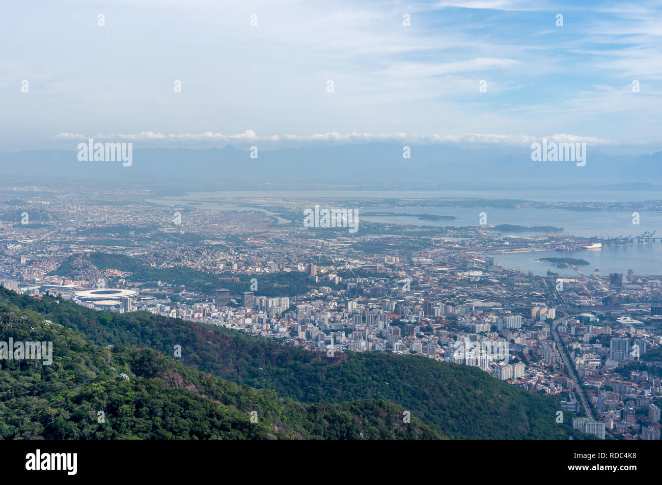 Paesaggio urbano in vista di Cidade Nova e maracana, Rio de Janeiro, Brasile Foto Stock