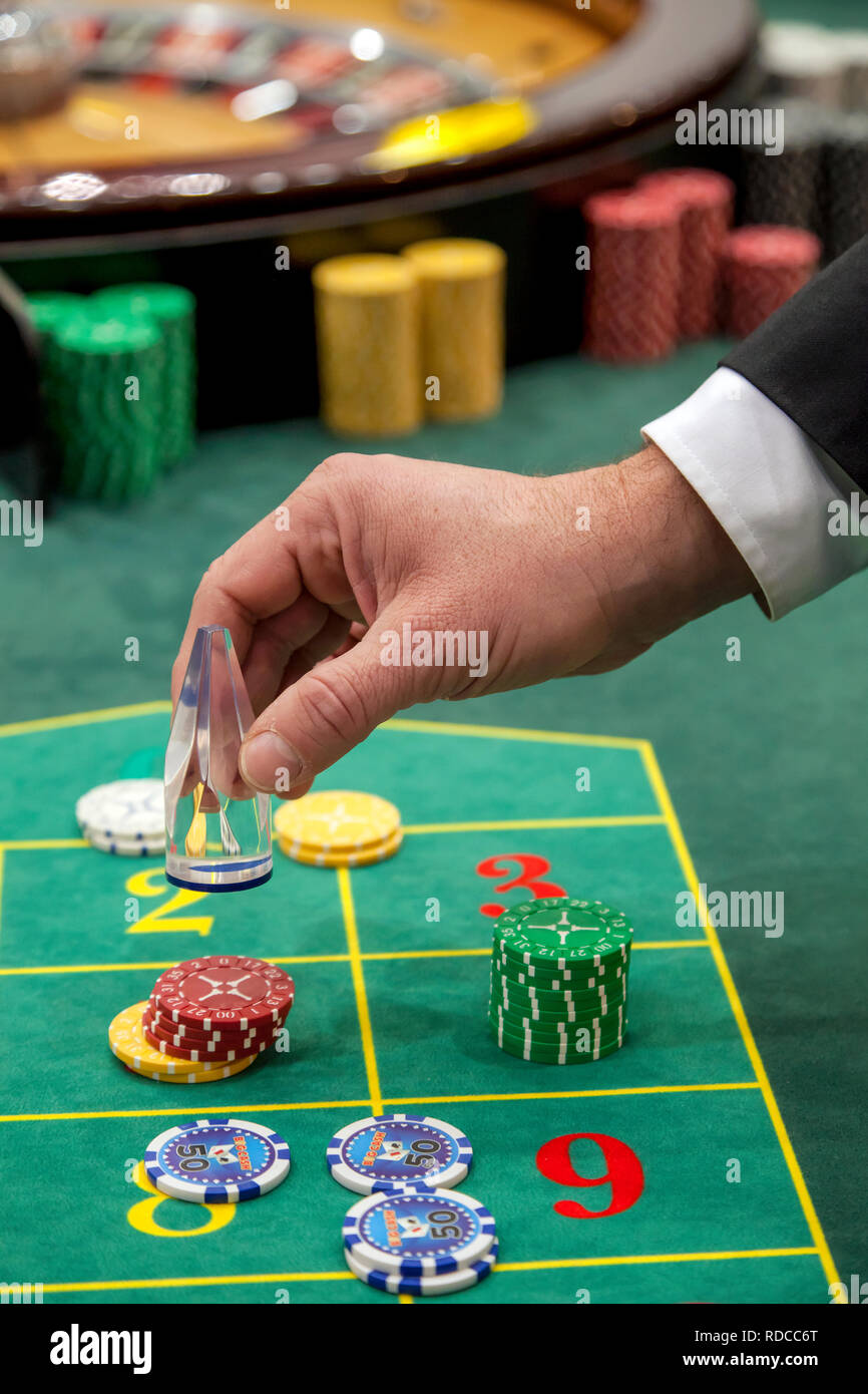 Il gioco della roulette, qui in occasione dell'IMA, la fiera internazionale di intrattenimento e distributori automatici, Dusseldorf, Nord Rhine-Westphali Foto Stock