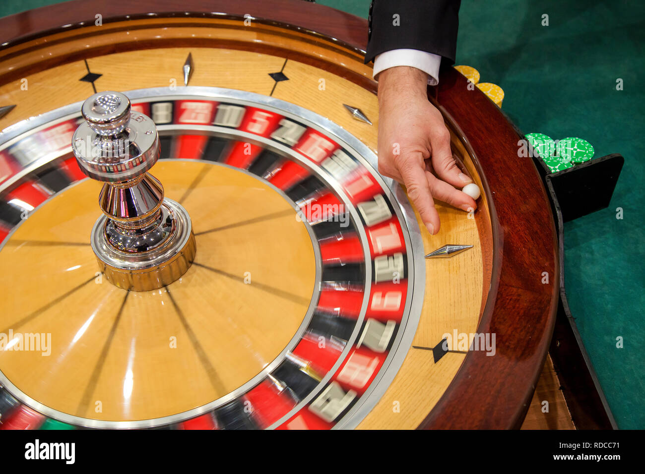 Il gioco della roulette, qui in occasione dell'IMA, la fiera internazionale di intrattenimento e distributori automatici, Dusseldorf, Nord Rhine-Westphali Foto Stock