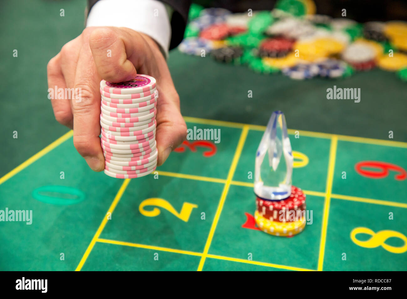 Il gioco della roulette, qui in occasione dell'IMA, la fiera internazionale di intrattenimento e distributori automatici, Dusseldorf, Nord Rhine-Westphali Foto Stock