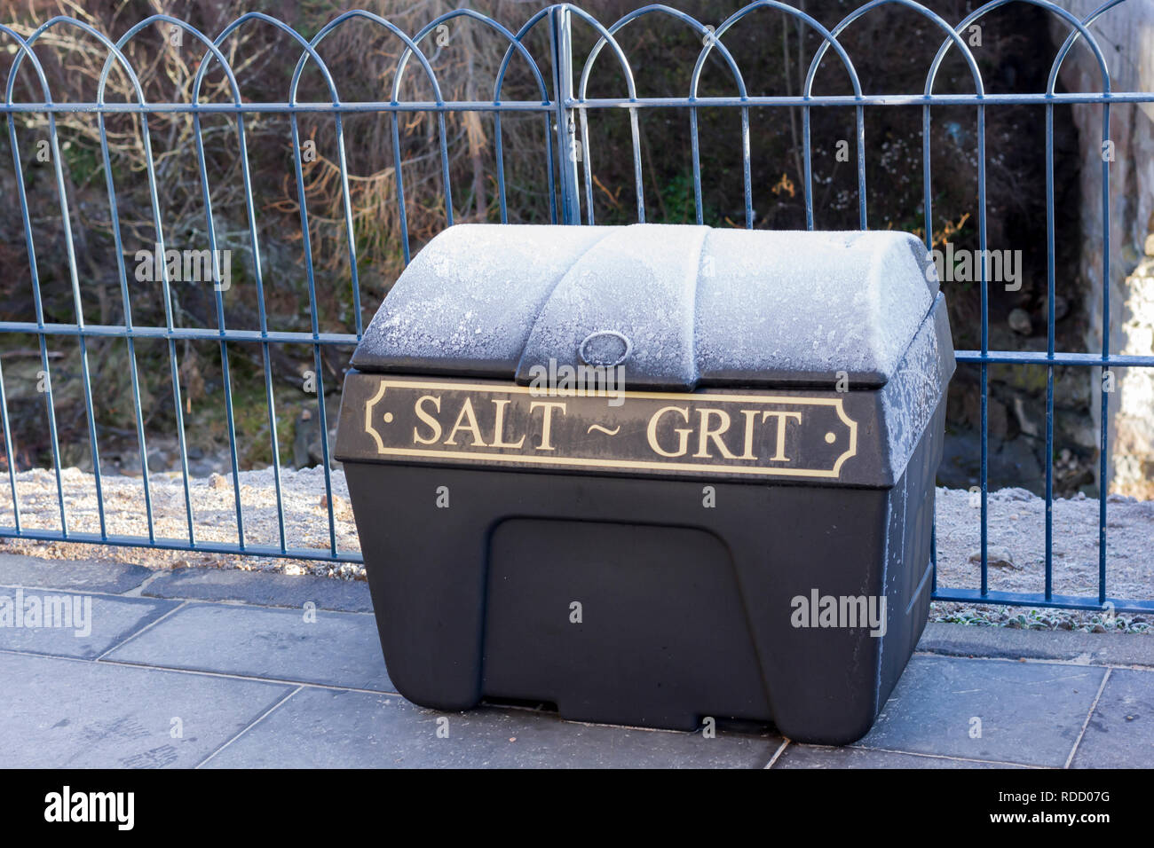 Un sale grinta bin Foto Stock