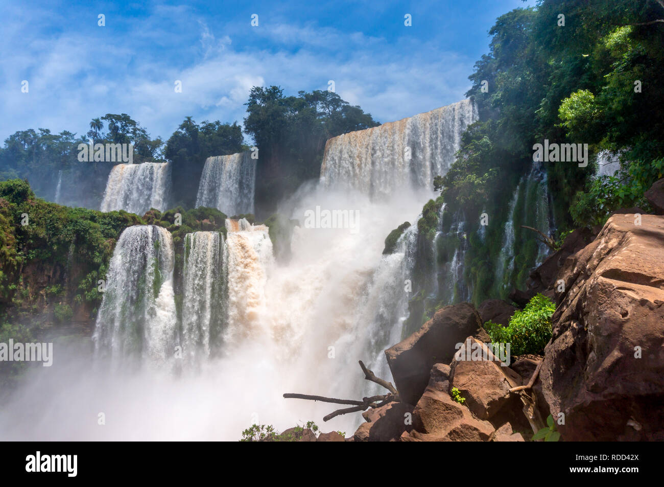 Belle Cascate di Iguazu Falls, lato Argentino Foto Stock