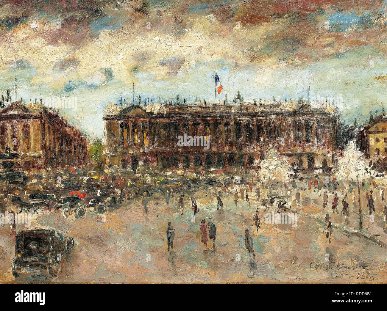 Place de la Concorde, Paris. Museo: Collezione privata. Autore: Korovin, Konstantin Alexeyevich. Foto Stock