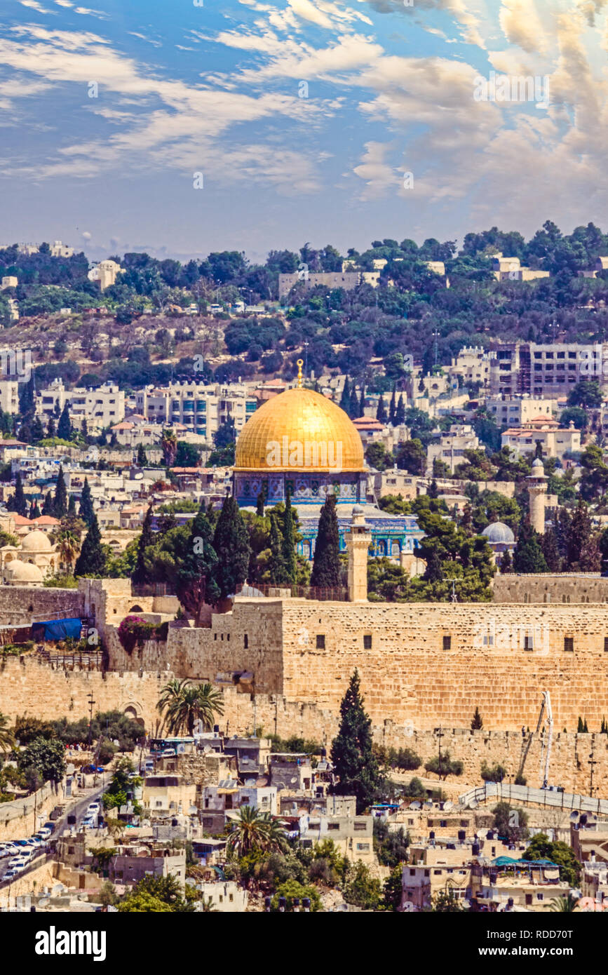 La Cupola della roccia a Gerusalemme, Israele Foto Stock