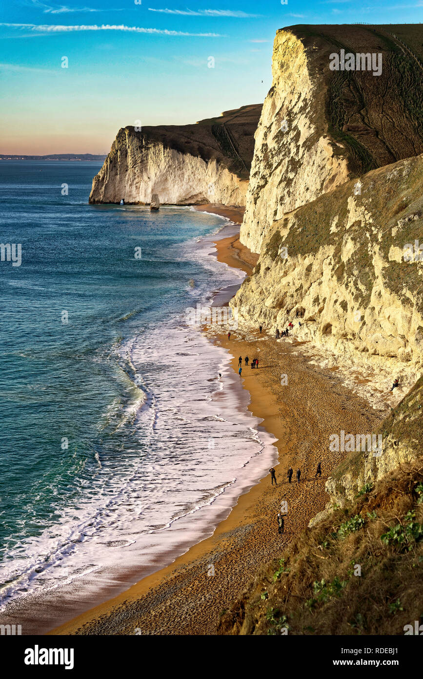 Durdle porta è un calcare naturale arco su Jurassic Coast nelle vicinanze Lulworth in Dorset, Inghilterra. Foto Stock