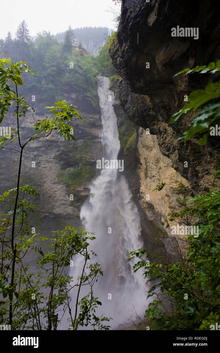 Reichenbach Falls, Meiringen, Oberland bernese, Svizzera, dove Sherlock Holmes e Moriarty aveva loro final showdown Foto Stock