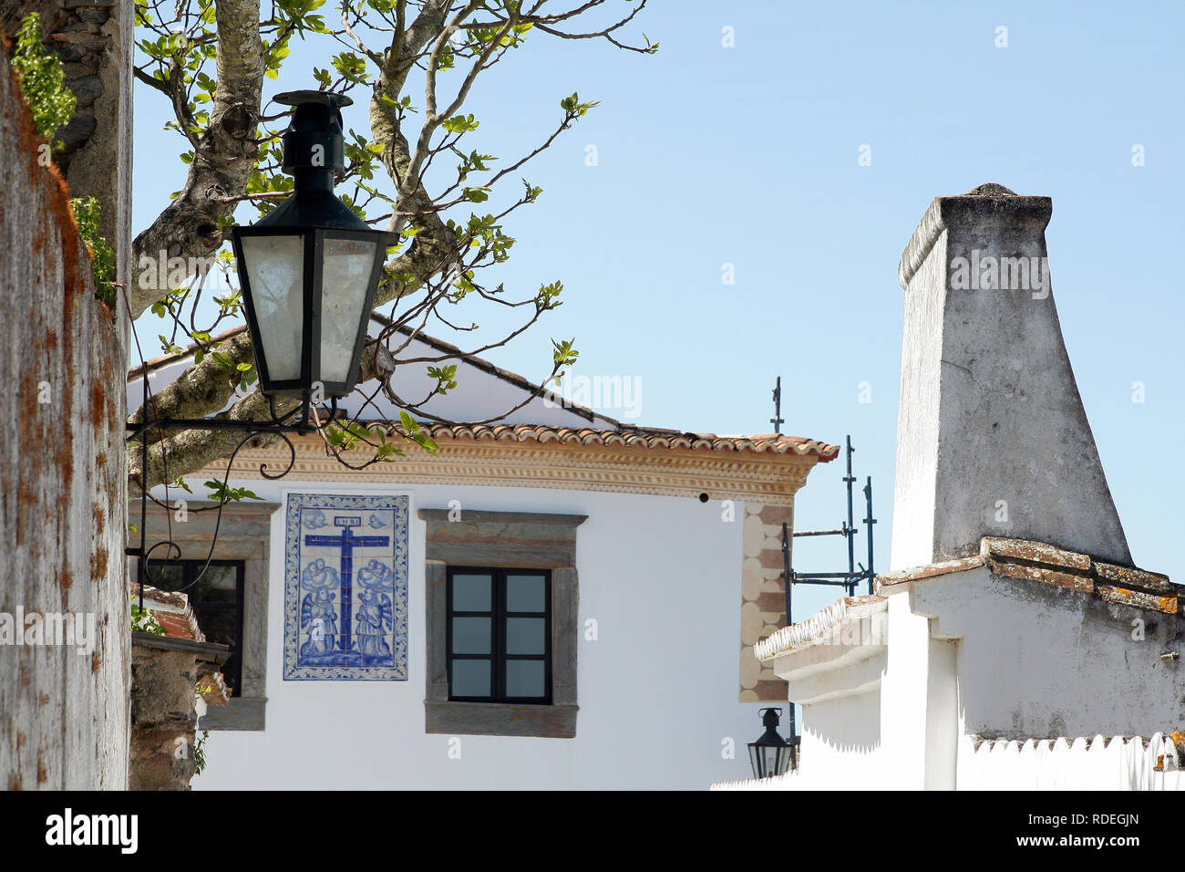 Arquitectura típica de Monsaraz, Portogallo Foto Stock