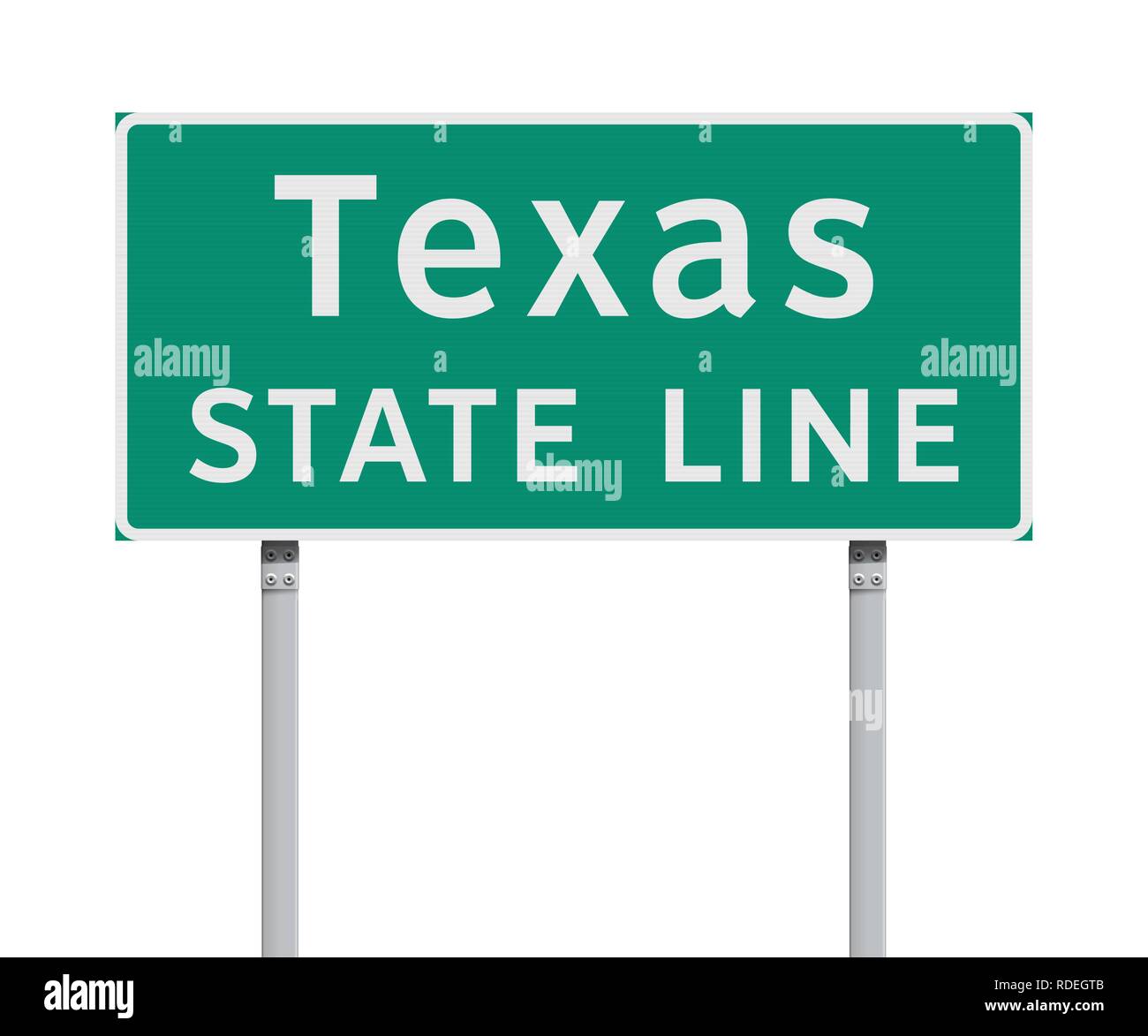 Illustrazione Vettoriale del Texas State linea verde cartello stradale Illustrazione Vettoriale