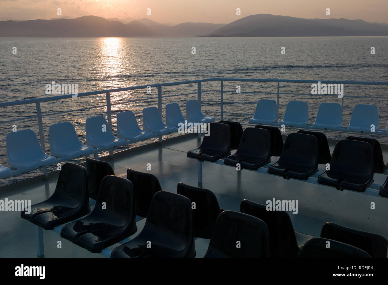 La luce del mattino sulla costa occidentale della Grecia Foto Stock