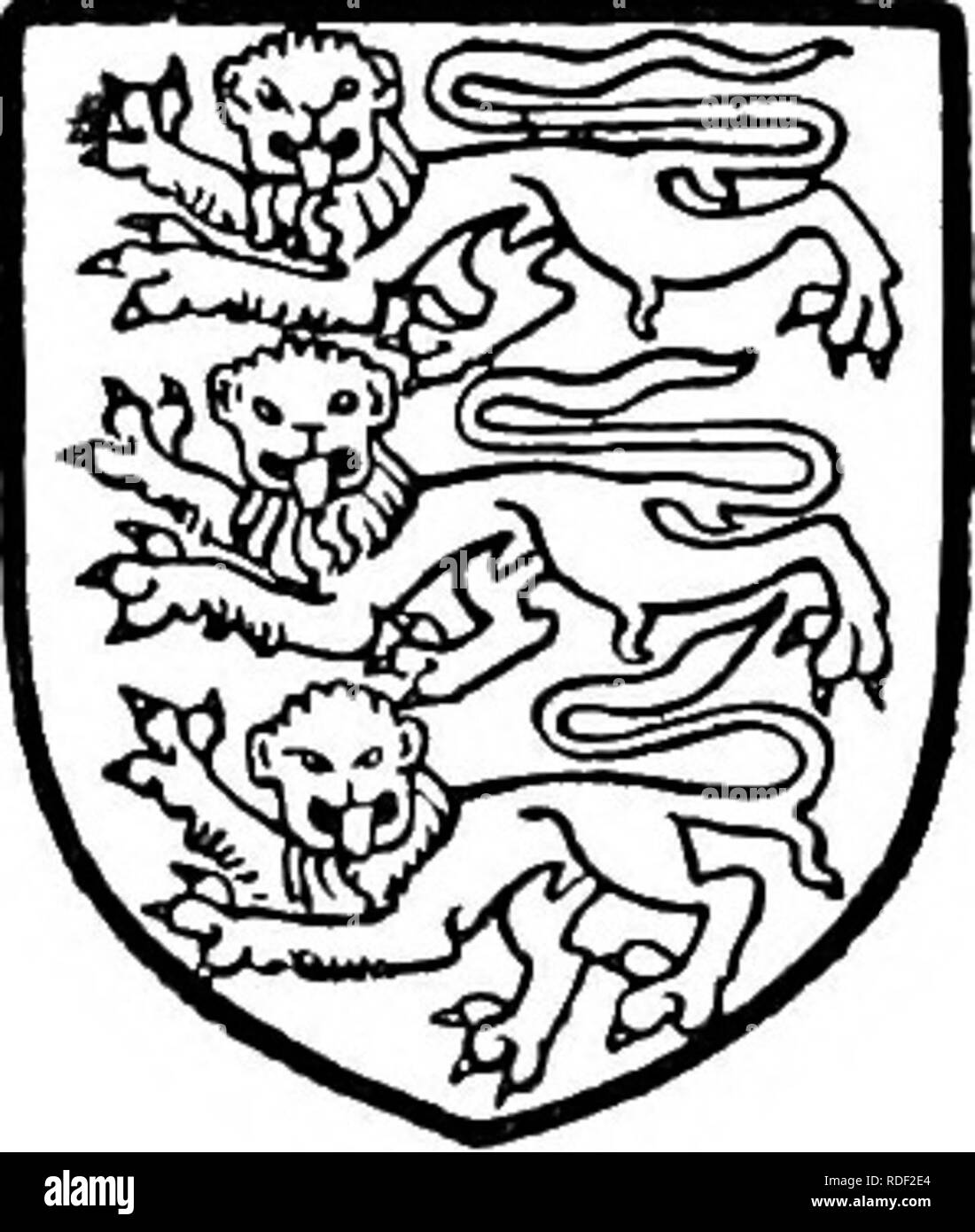 . La storia di Victoria della contea di Hertford. Storia naturale. De La Lii. Argent una croce axure ivith Jive Uopards^ capi o su di esso. Orzo. Tabella Barryivavy e ermellino. la moglie che ha tenuto una corte della manor lo stesso anno.^' Giovanna morì nel 1419 e suo marito in 1420,2^ e Albury passati al loro figlio Giovanni orzo.^' morì adito della Manor nel febbraio 1445-6, quando è sceso al suo figlio Enrico di orzo,^" che lo tennero fino alla sua morte nel gennaio 1475-6.^' suo figlio Guglielmo di orzo, succeduto a lui, è stato con- sato in Perkin Warbeck la cospirazione e incamerato le sue terre per alto tradimento Foto Stock