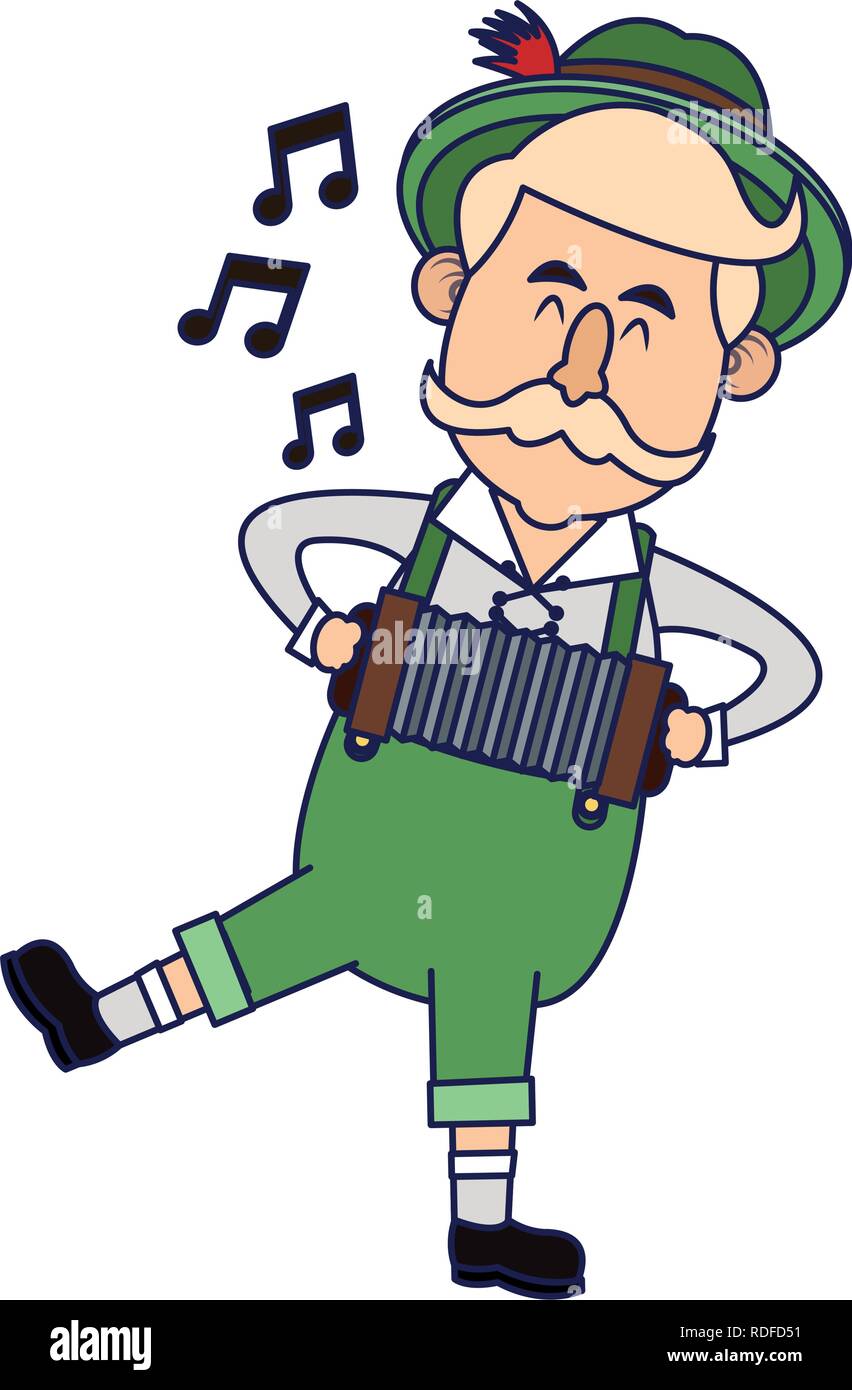 Uomo bavarese oktoberfest cartoni animati Illustrazione Vettoriale